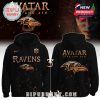 Baltimore Ravens hoodie with tribal ember graphics from the Avatar: Fire and Ash fantasy crossover collection!