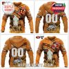 Detailed view of Bengals and 49ers farm-style hoodies featuring cows, barns, and tractors along with official NFL logos!
