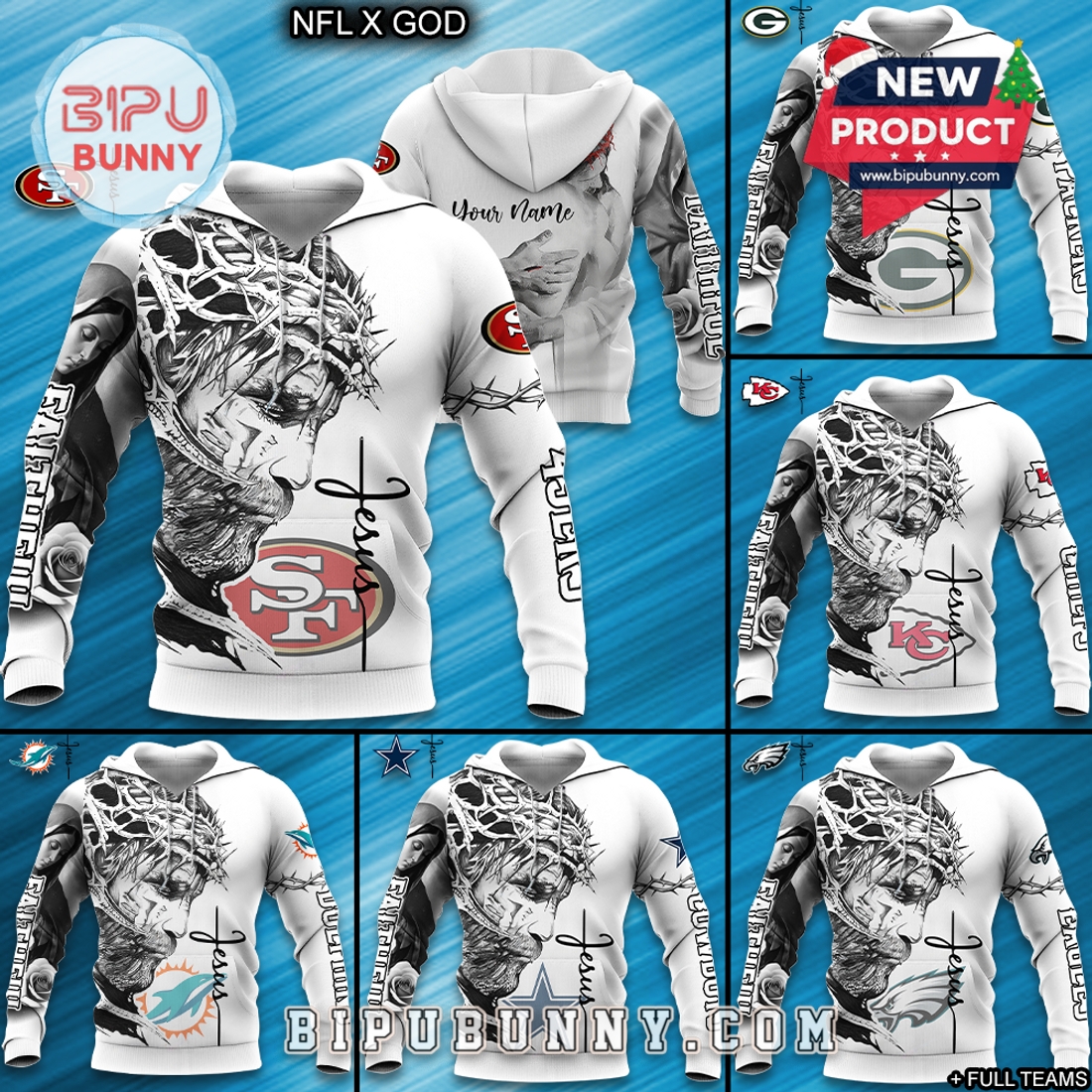 All Team NFL x God Faithful Spirit Hoodie All Team NFL x God Faithful Spirit Hoodie