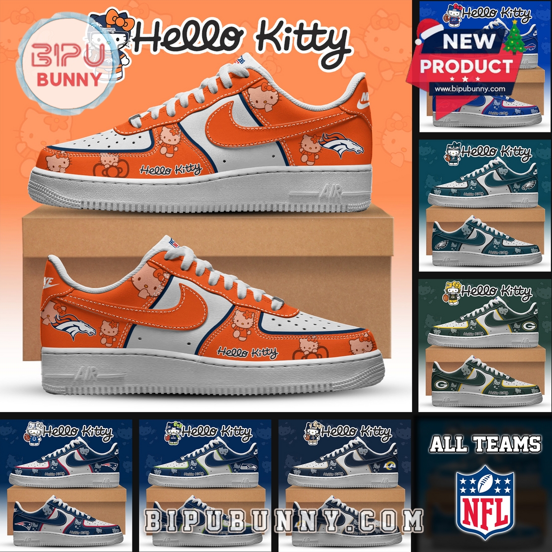 All Team NFL x Hello Kitty Limited Edition Air Force 1 All Team NFL x Hello Kitty Limited Edition Air Force 1