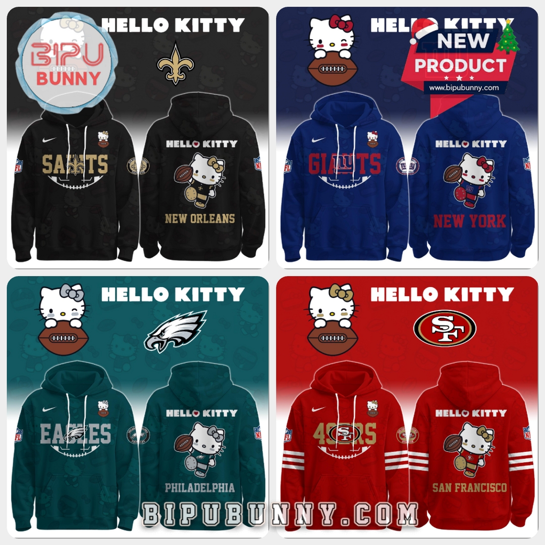 All Team NFL x Hello Kitty Limited Edition Hoodie All Team NFL x Hello Kitty Limited Edition Hoodie