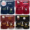 NFL Hello Kitty hoodies for the Seattle Seahawks, Tampa Bay Buccaneers, Washington Commanders, and Pittsburgh Steelers, with charming designs and team logos.