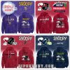 NFL Snoopy hoodies for Minnesota Vikings, Tampa Bay Buccaneers, Seattle Seahawks, and Atlanta Falcons with team logos and Snoopy designs.