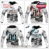 NFL cycling hoodies for Denver Broncos and Philadelphia Eagles, cyclist art, mechanical gear textures, team names, and back number “00” with landscape style!