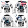 White hoodies with Seahawks and Colts logos, front cyclist image, mountain scenery, gear artwork, and back jersey-style number “00” in team colors!