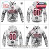 Motocross-themed NFL hoodies for Buccaneers and Texans fans, with checkered flag elements, rider art, and bold personalization options!