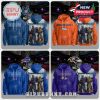 NFL team-themed Transformers hoodies featuring the logos of the Colts, Broncos, Bills, and Ravens with Transformers artwork.