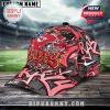 Angled view of a Kansas City Chiefs graffiti-themed cap with red tones, team logo, and space for name customization.