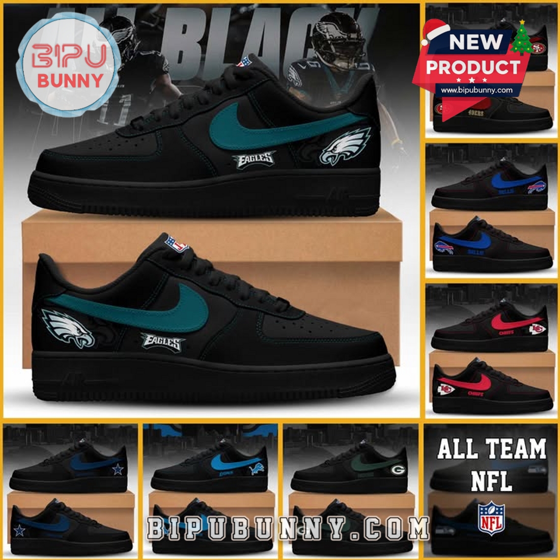 All Teams NFL Blackout Limited AF1 Sneaker All Teams NFL Blackout Limited AF1 Sneaker
