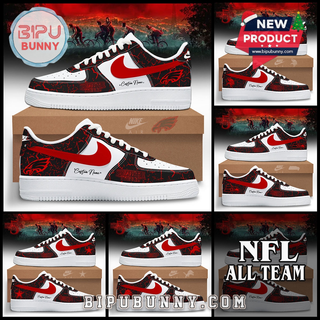 All Teams NFL x Stranger Things Air Force 1 Sneakers All Teams NFL x Stranger Things Air Force 1 Sneakers