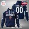 Denver Broncos hoodie with throwback logo and customizable fan details!