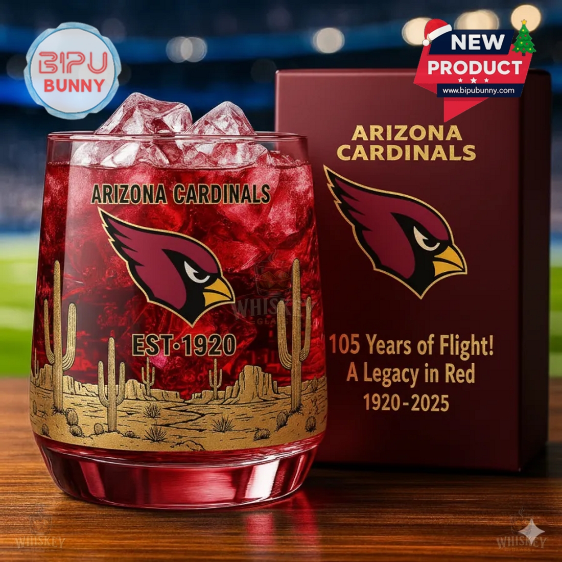 Arizona Cardinals 105th Anniversary Whiskey Glass Arizona Cardinals 105th Anniversary Whiskey Glass