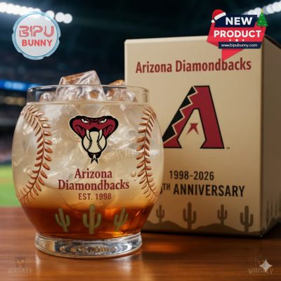 Arizona Diamondbacks 28th Anniversary Baseball Whiskey Glass Arizona Diamondbacks 28th Anniversary Baseball Whiskey Glass