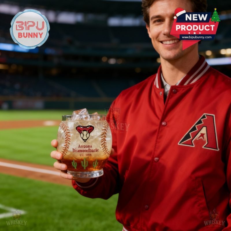 Arizona Diamondbacks 28th Anniversary Baseball Whiskey Glass
