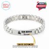 Customizable silver bracelet with Sun Devils branding and engraved name!