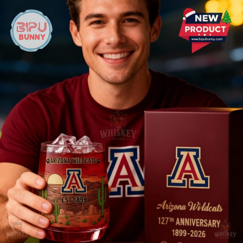 Arizona Wildcats Football 127th Anniversary Whiskey Glass