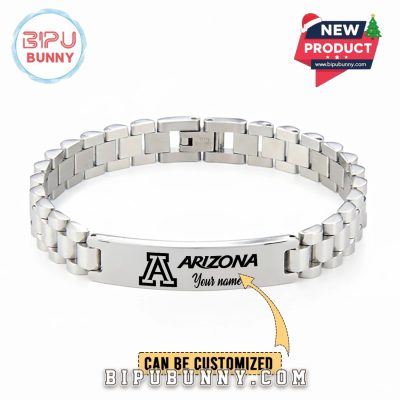 Arizona Wildcats Personalized Silver Bracelet