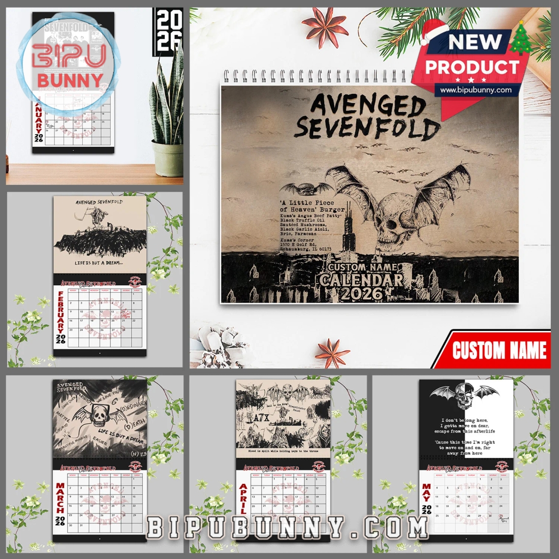 Avenged Sevenfold Wall Hanging Calendar 2026 Avenged Sevenfold Wall Hanging Calendar 2026