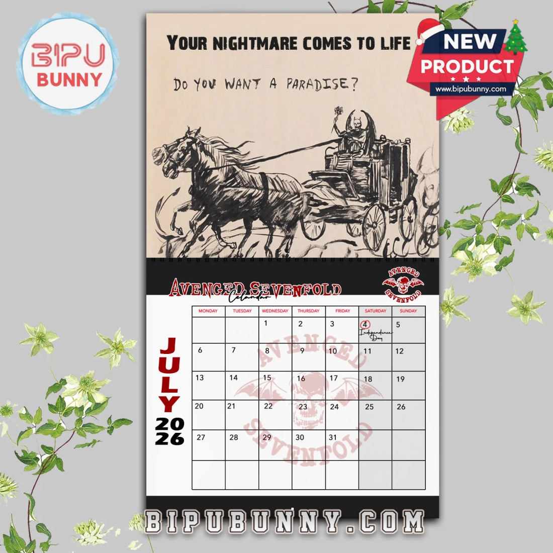 Avenged Sevenfold Wall Hanging Calendar 2026 Avenged Sevenfold Wall Hanging Calendar 2026