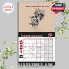 A detailed drawing of a fallen angel or demon accompanies heartfelt lyrics on the August 2026 page of this Avenged Sevenfold calendar!