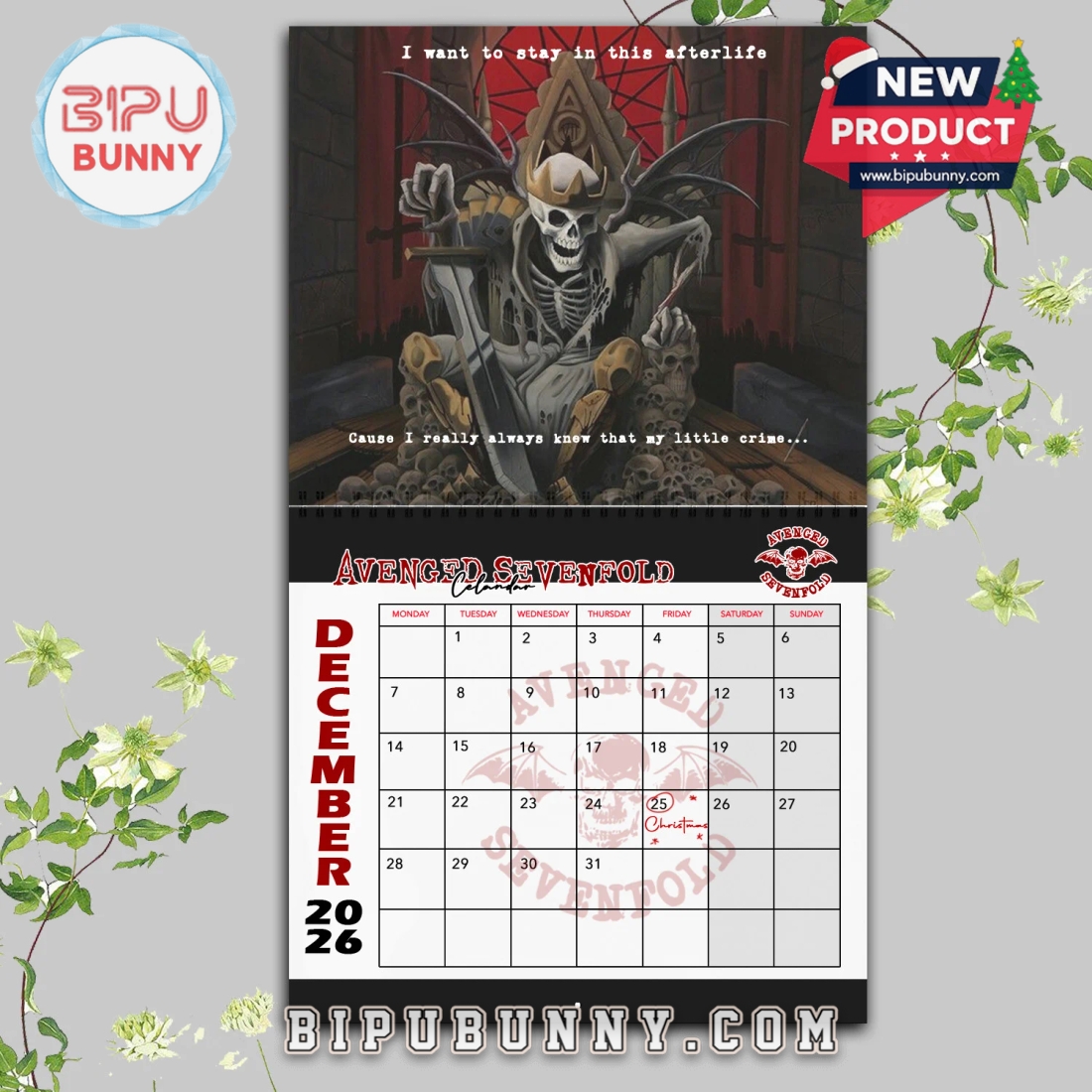 Avenged Sevenfold Wall Hanging Calendar 2026 Avenged Sevenfold Wall Hanging Calendar 2026