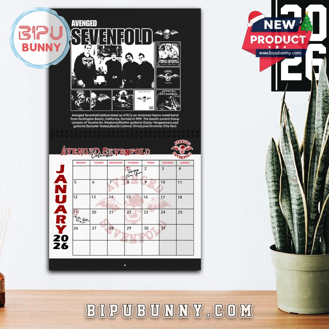 Avenged Sevenfold Wall Hanging Calendar 2026 Avenged Sevenfold Wall Hanging Calendar 2026