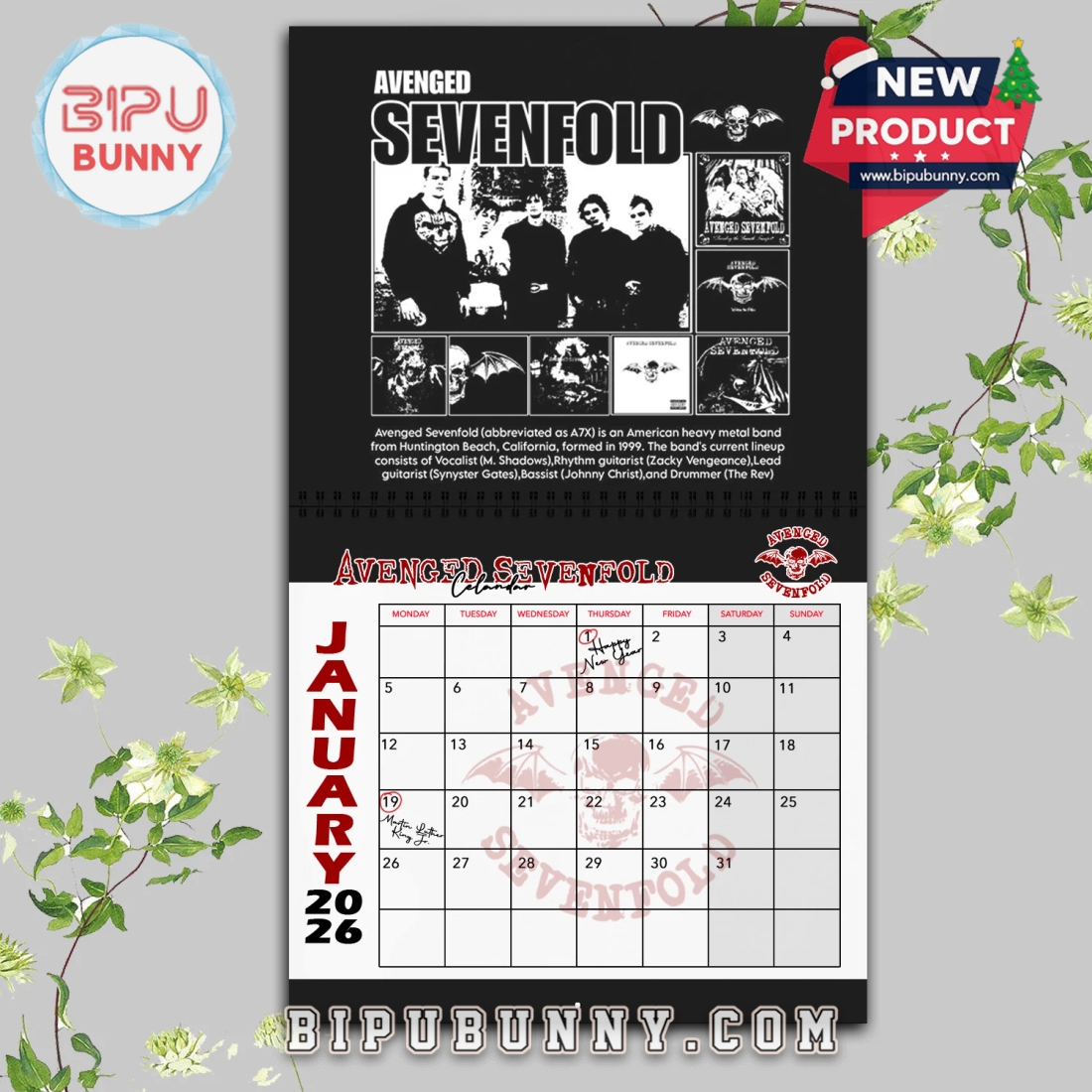 Avenged Sevenfold Wall Hanging Calendar 2026 Avenged Sevenfold Wall Hanging Calendar 2026