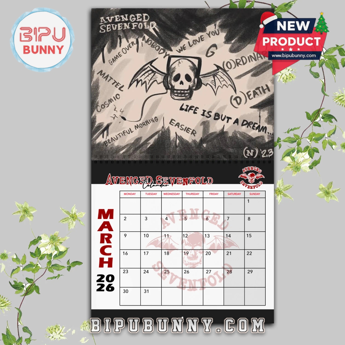 Avenged Sevenfold Wall Hanging Calendar 2026 Avenged Sevenfold Wall Hanging Calendar 2026