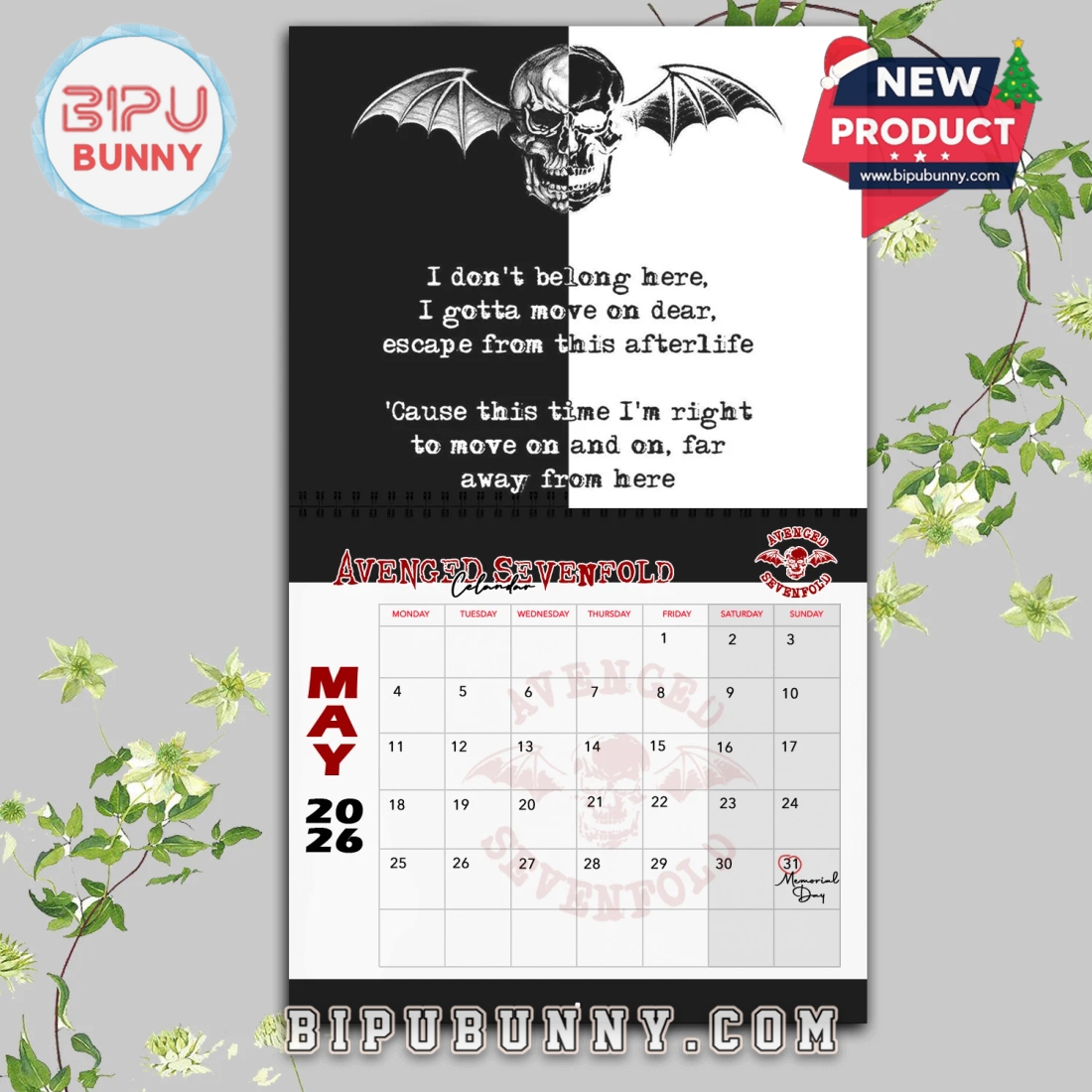 Avenged Sevenfold Wall Hanging Calendar 2026 Avenged Sevenfold Wall Hanging Calendar 2026
