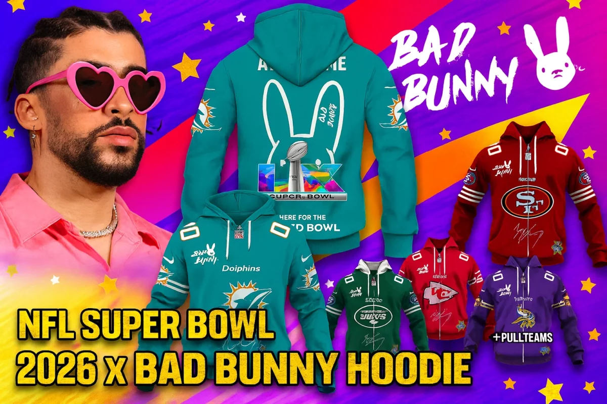 bad bunny super bowl 2026 hoodie limited edition nfl game day banner