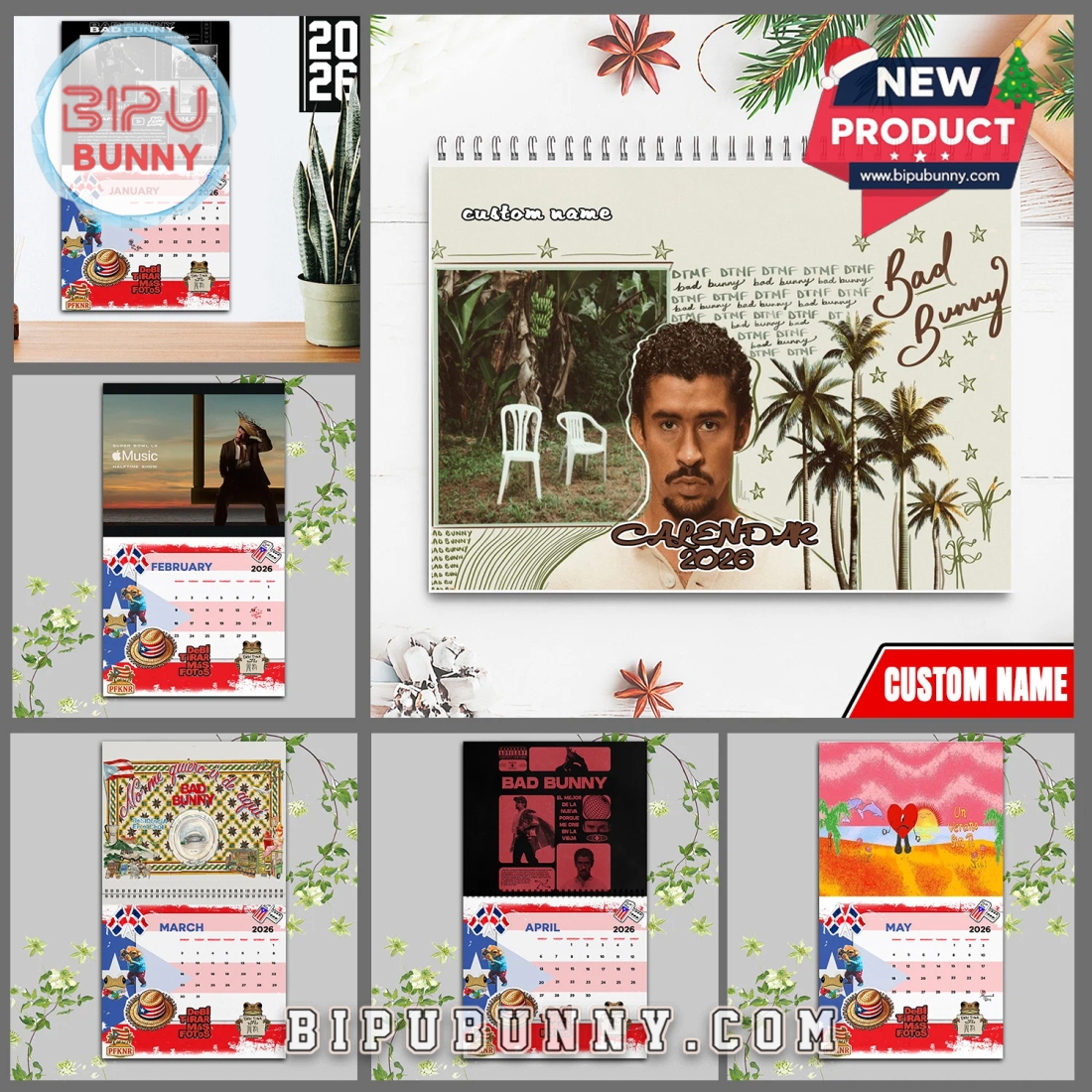 Bad Bunny Wall Hanging Calendar 2026 Bad Bunny Wall Hanging Calendar 2026