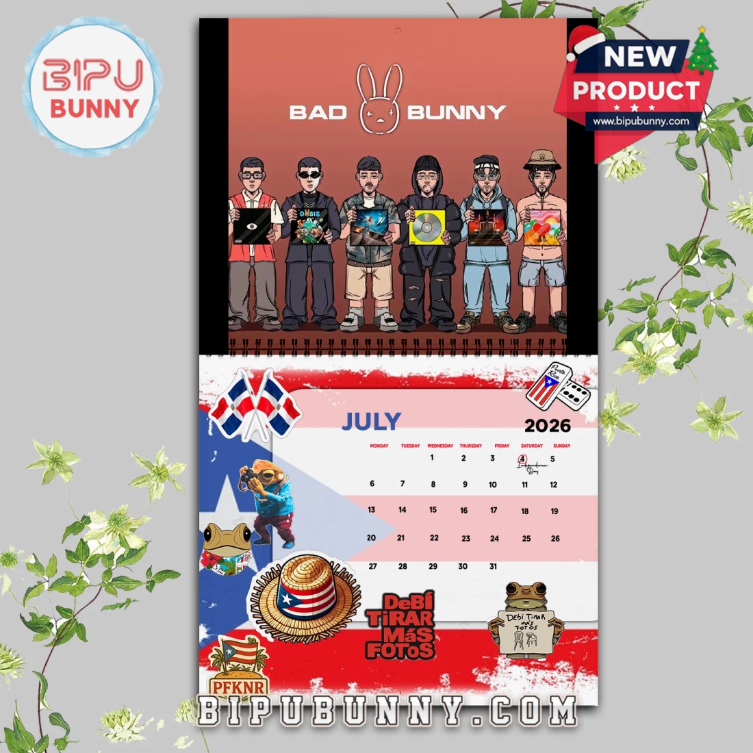 Bad Bunny Wall Hanging Calendar 2026 Bad Bunny Wall Hanging Calendar 2026