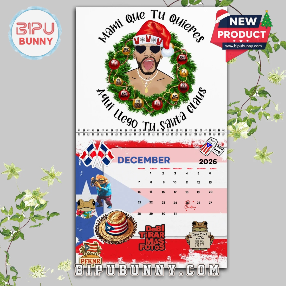 Bad Bunny Wall Hanging Calendar 2026 Bad Bunny Wall Hanging Calendar 2026