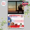 Bad Bunny sunset photo with Super Bowl LX mention above a patriotic themed February 2026 calendar layout!