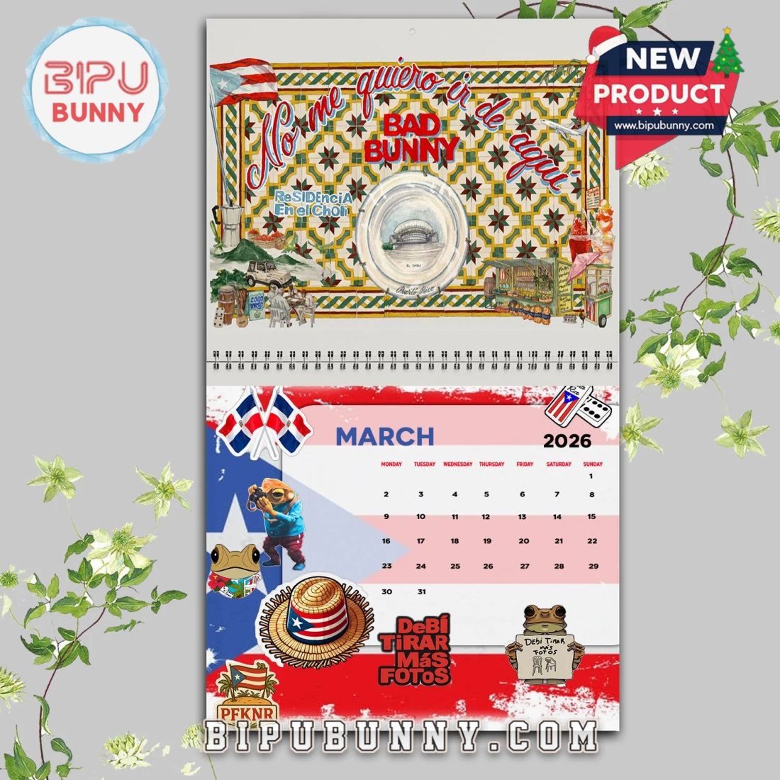 Bad Bunny Wall Hanging Calendar 2026 Bad Bunny Wall Hanging Calendar 2026