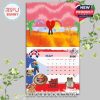 Whimsical summer scene with a heart character walking alone on a warm beach featured on the May 2026 Bad Bunny calendar!