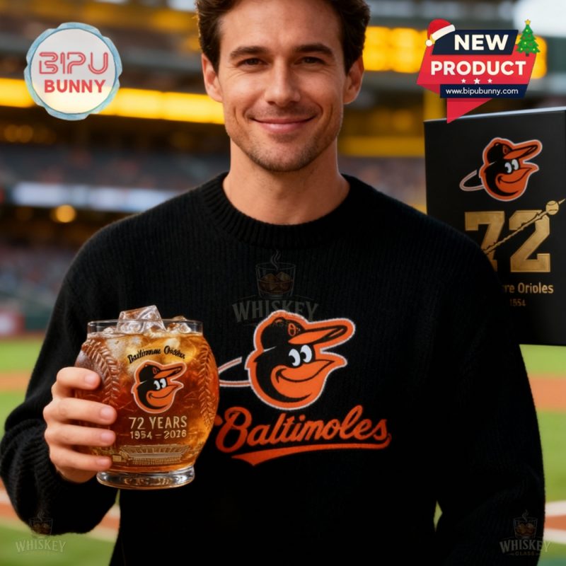 Baltimore Orioles 72nd Anniversary Whiskey Glass