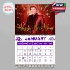 Barry Manilow themed calendar for January 2025, showing fireworks and holiday vibes to ring in the New Year!