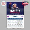 Barry Manilow’s June 2025 calendar page marking his birthday celebration with a spotlight photo and festive typography!