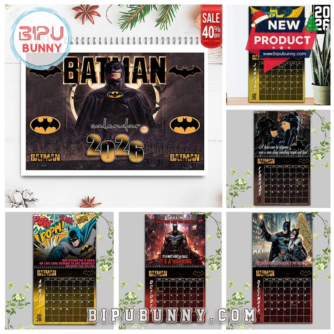 Batman Wall Hanging Calendar 2026 Batman Wall Hanging Calendar 2026