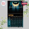 Batman calendar for September 2025 with a haunting Bat-Signal image and Gotham cityscape under a yellow moon, along with themed design accents!