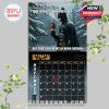 Batman calendar page for November 2025 with a winter scene, reflective quote, and dark color palette that contrasts against falling snow!