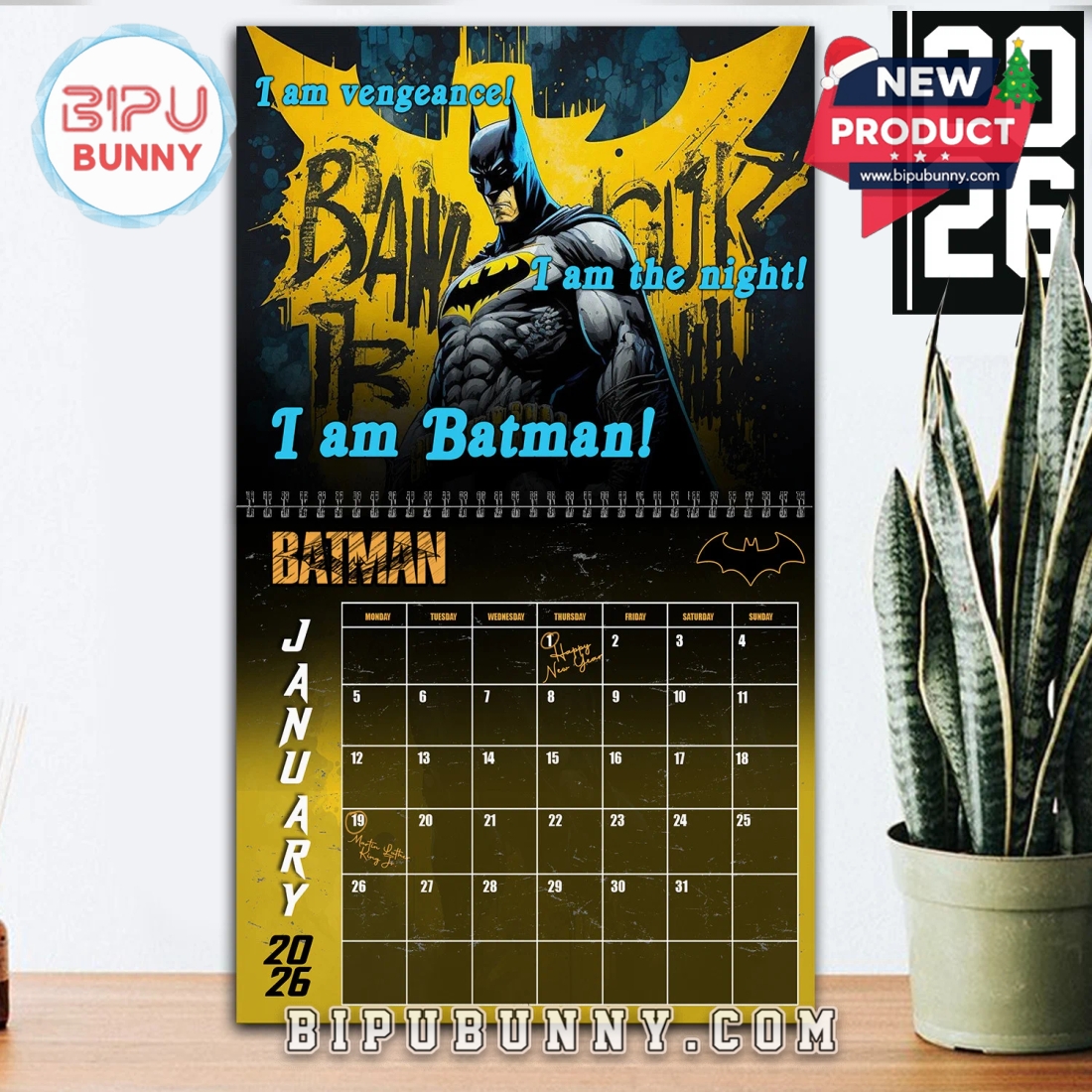 Batman Wall Hanging Calendar 2026 Batman Wall Hanging Calendar 2026