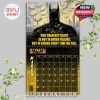 March 2026 Batman calendar page designed to inspire with gritty Gotham imagery, newspaper-style textures, and a strong yellow and black layout!
