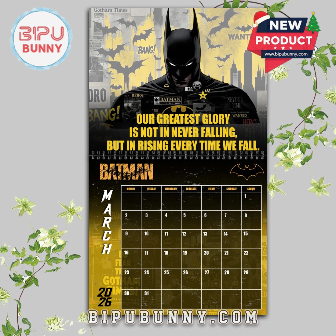 Batman Wall Hanging Calendar 2026 Batman Wall Hanging Calendar 2026