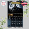 Batman May 2026 calendar page with a powerful full-moon backdrop, intense shadows, and a meaningful quote about action and character!