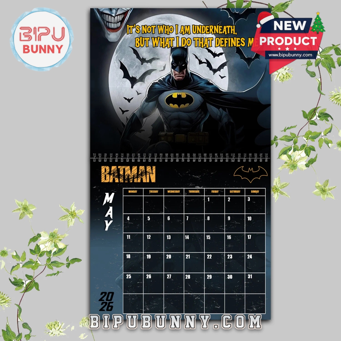 Batman Wall Hanging Calendar 2026 Batman Wall Hanging Calendar 2026