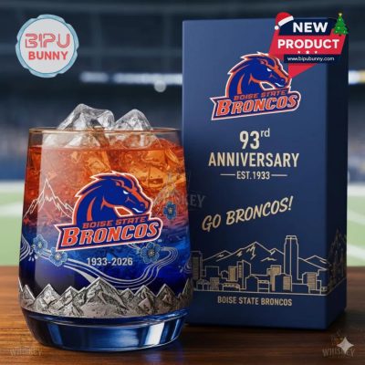 Boise State Broncos 93rd Anniversary Whiskey Glass