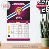 Brisbane Lions January 2026 calendar page featuring motivational slogan and lion logo in official team colors, designed for fans and sports enthusiasts.