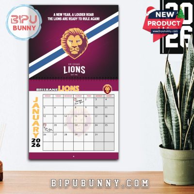 Brisbane Lions Wall Hanging Calendar 2026